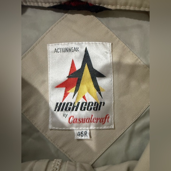 Vintage 80s Casualcraft Hickory Actionwear Cream Jacket Men’s 45R USA Made - Picture 2 of 5